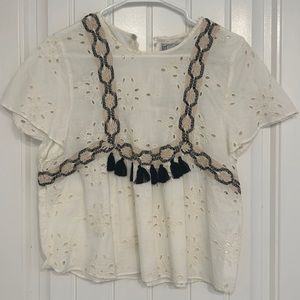Zara TRF Lace with tassel Blouse